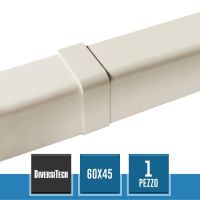 DIVERSITECH 1101-0406-01 Giunto Coperchio GC Split 60x45 A per Canaline Canalsplit Bianco Avorio - 1 pz