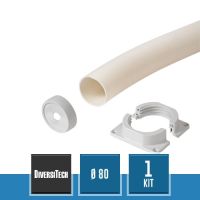 DIVERSITECH 1101-2514-01 Embout Souple KF Copertura D.80 pour Goulottes Canalsplit Blanc Ivoire