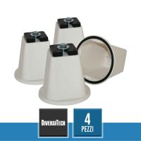 DIVERSITECH 1502-0016-01 Piedino Conico a Pavimento in PVC CONIK W Bianco Avorio 105x95 H90 - Conf. 4 pz