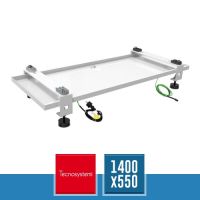 TECNOSYSTEMI SCD500318 Supporto a Pavimento Avorio con Antivibranti per Bacinella SBP 1400x550 con Cavo Scaldante Anticongelamento