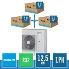 TRIPLE Daikin Sky Air Advance R32 System with Outdoor Unit RZASG125MV 12.5kW Single-Phase + 3 Indoor Units 5.0 kW