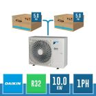 Daikin Sky Air Alpha R32 TWIN-System mit RZAG100NV1 10.0 kW einphasiger Ausseneinheit + 2 5.0 kW Inneneinheiten