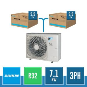 Système TWIN Daikin Sky Air Alpha R32 avec Unité Extérieure RZAG71NY1 7.1 kW Triphasée + 2 Unités Internes 3.5 kW