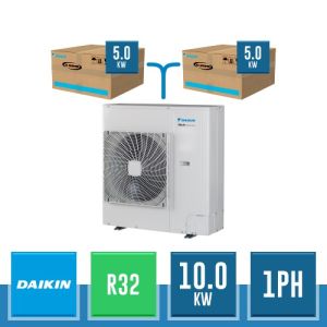 Daikin Sky Air Advance R32 TWIN-System mit RZASG100MV 10.0 kW einphasiger Ausseneinheit + 2 5.0 kW Inneneinheiten