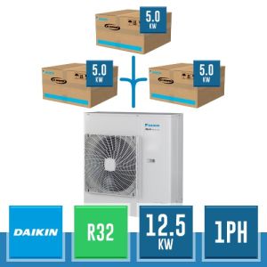 Daikin Sky Air Advance R32 TRIPLE-System mit RZASG125MV 12.5 kW einphasiger Ausseneinheit + 3 5.0 kW Inneneinheiten